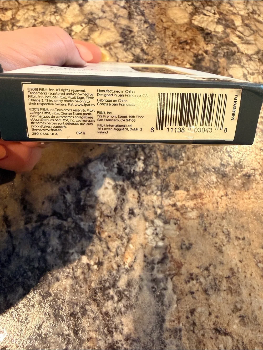 Fitbit Charge 3 Black Sport Band Size Small